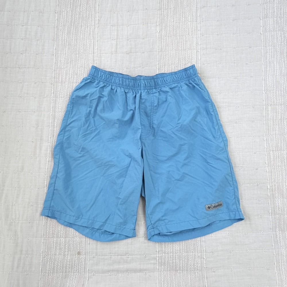 Columbia Swim Shorts Mens S Blue Elastic Waist Mesh Lined Pockets